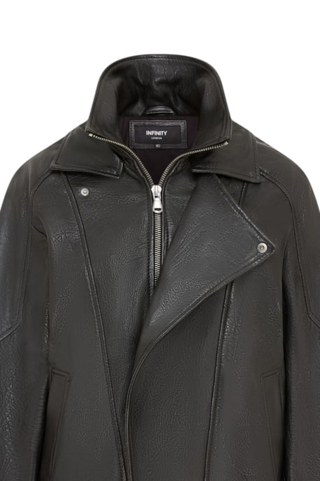 Heren Black Lamb Leather Biker Bomber Blouson Jas - Passage - Image 6