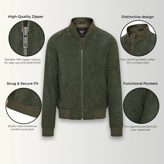 Mannen Green Goat Suede MA-1 Bomberjack-Antalya - Image 3