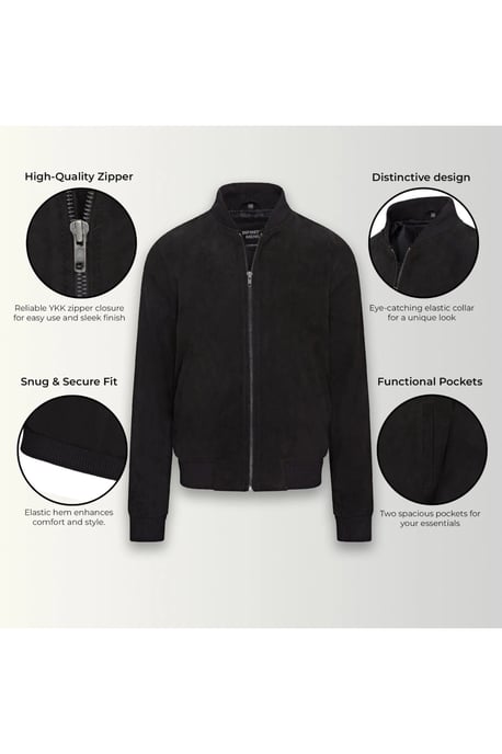 Mans Black Goat Suede MA-1 Bomberjack-North - Image 4