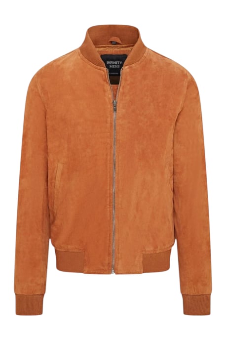 Mens Tan Goat Suede MA-1 Bomber Jack-North - Image 2