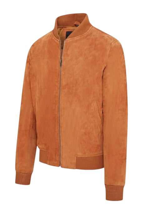 Mens Tan Goat Suede MA-1 Bomber Jack-North - Image 3