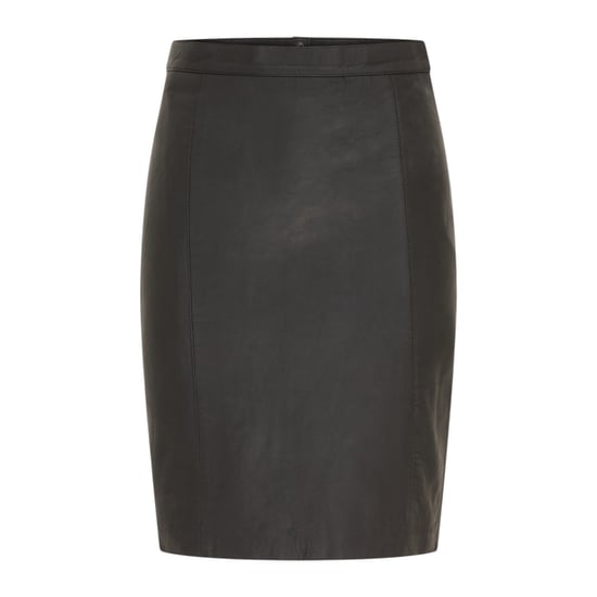 Women's Black Leather Biker Pencil Long Midi Skirt - Avery - Image 3