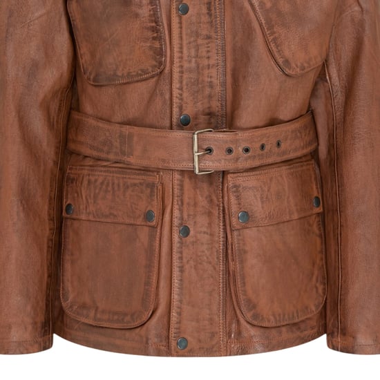 Heren beige lamsleren safari parka-jas - Edinburgh - Image 6