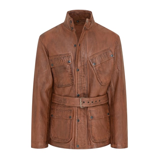 Heren Tan Lam Leather Safari Parka Jas - Dresden - Image 2