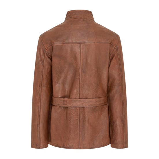 Heren Tan Lam Leather Safari Parka Jas - Dresden - Image 5