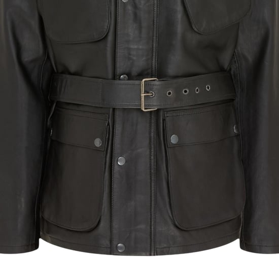 Heren Zwarte Lamsleer Safari Parka Jas - Edinburgh - Image 6