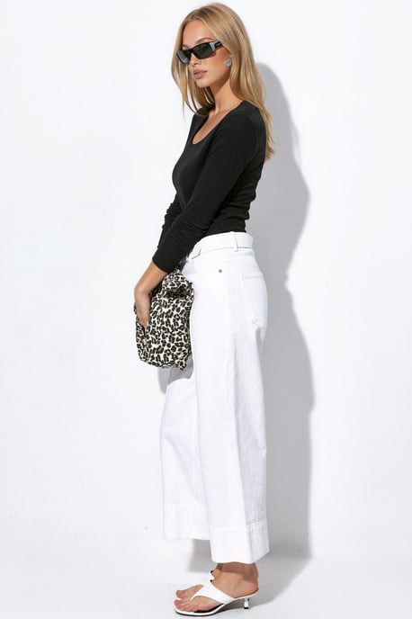 Dames Ribbel Slim-Fit Lange Mouwen Top - Image 2