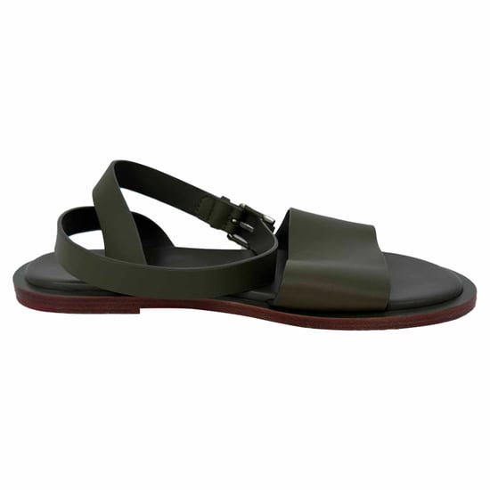 Loro Piana Ankelrem Sandaler i Olivgrön Läder - Image 1