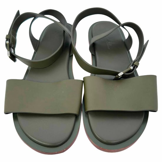 Loro Piana Ankelrem Sandaler i Olivgrön Läder - Image 3