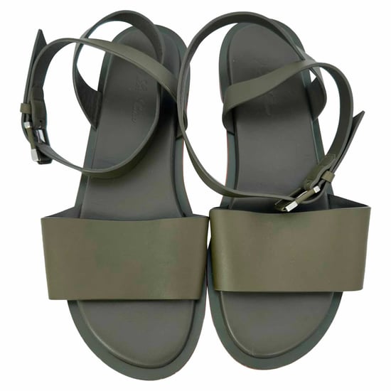 Loro Piana Ankelrem Sandaler i Olivgrön Läder - Image 4