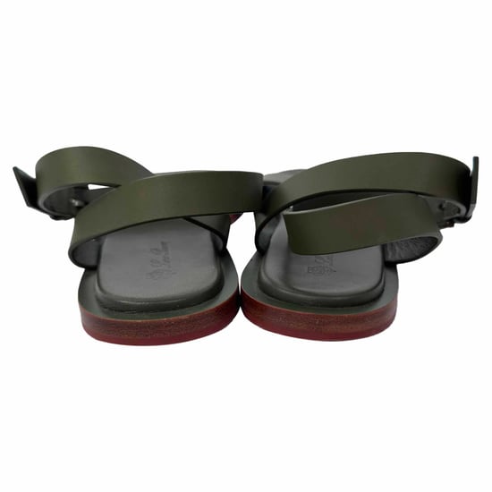 Loro Piana Ankelrem Sandaler i Olivgrön Läder - Image 6