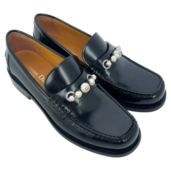Christian Dior Pearl Embellished Loafers in Black Leather - Image 5