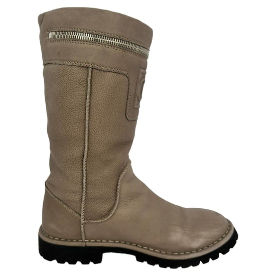Chanel Motorlaarzen in Bruin Leer - Image 1