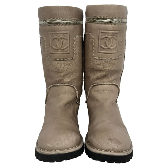 Chanel Motorlaarzen in Bruin Leer - Image 2