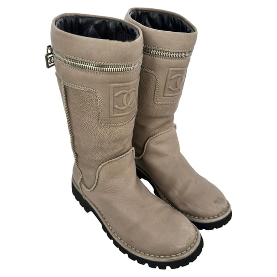 Chanel Motorlaarzen in Bruin Leer - Image 4
