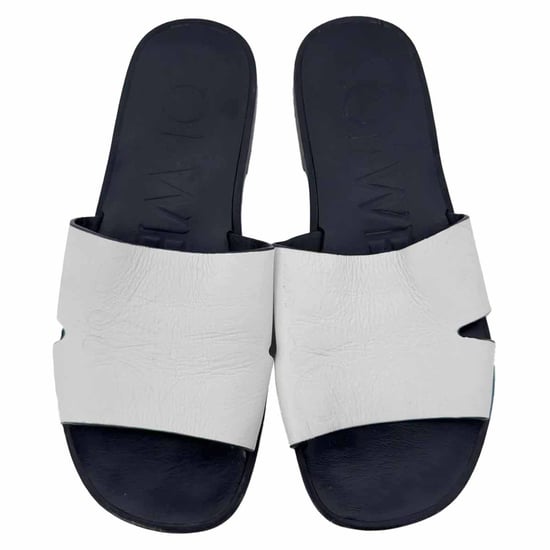 Loewe Logo Slides Flats in White Leather - Image 5