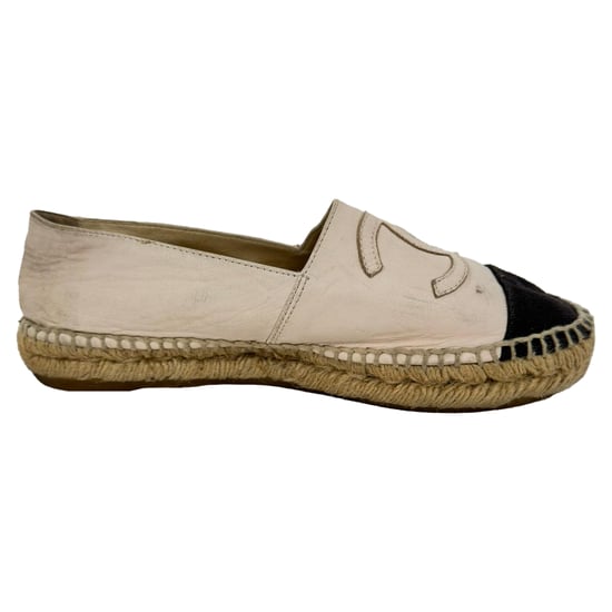 Chanel CC Napperleer Espadrilles met Cap-Toe in Nude - Image 1