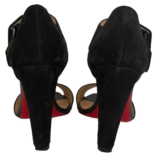 Christian Louboutin Trezotro Buckle-Strap Sandals in Black Suede - Image 3