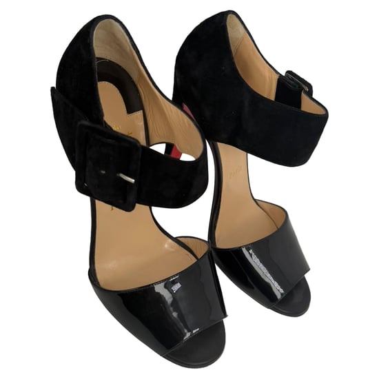 Christian Louboutin Trezotro Buckle-Strap Sandals in Black Suede - Image 5