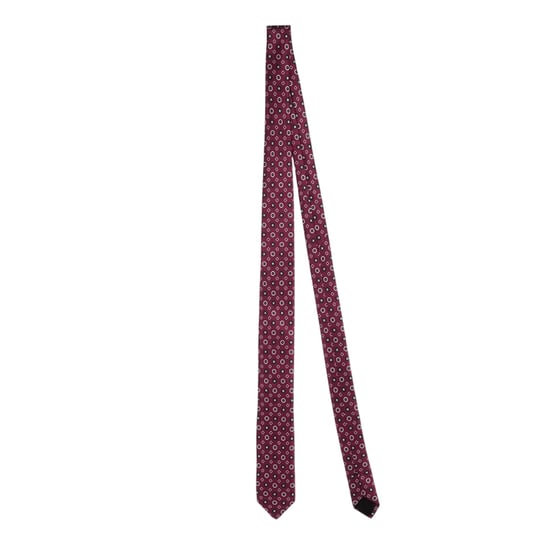 Boss Blommig silkesslips för män (Mörkröd) - Image 1