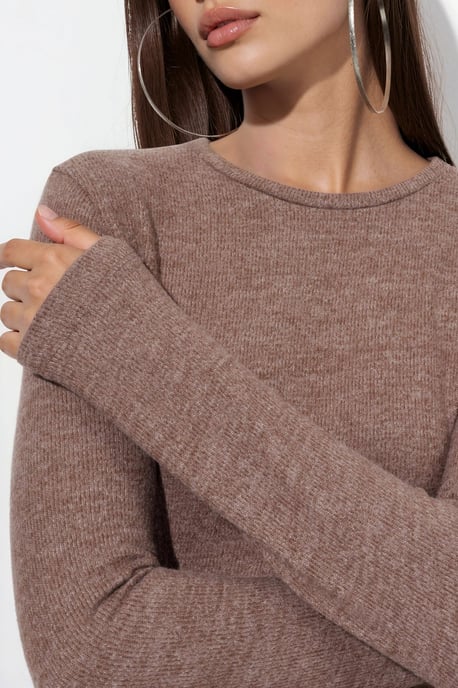 A-line Midi Dress With Crew Neck - Image 4