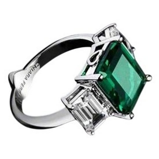 Chiara Ferragni Vierkante ring met rhodiumlaag (Smaragd) - Image 2