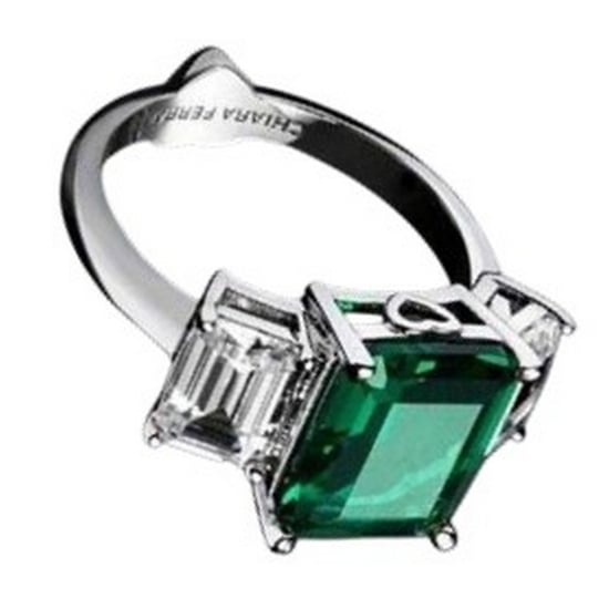 Chiara Ferragni Vierkante ring met rhodiumlaag (Smaragd) - Image 3