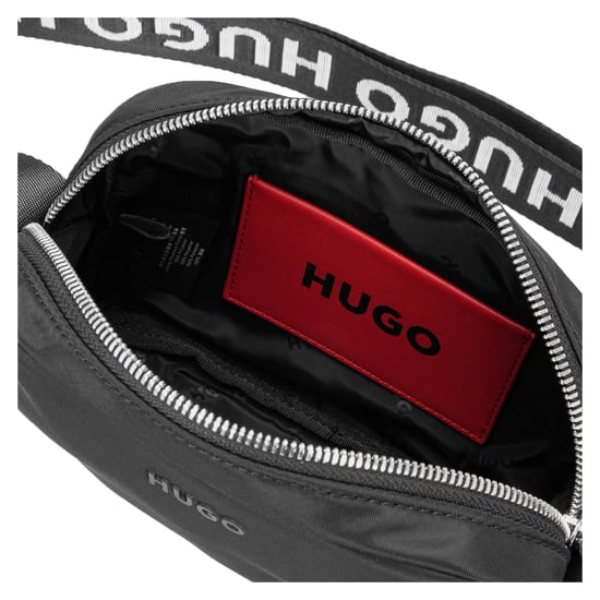 Hugo Bel Logo – festivalväska i nylon med axelrem (Svart) - Image 3