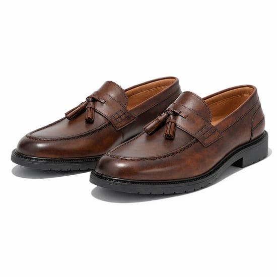 Roamers M059 Mens Loafer Shoes Mid Brown - Image 2