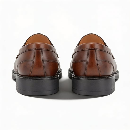 Roamers M059 Mens Loafer Shoes Mid Brown - Image 3