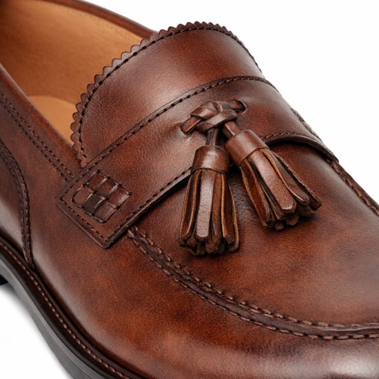 Roamers M059 Mens Loafer Shoes Mid Brown - Image 4