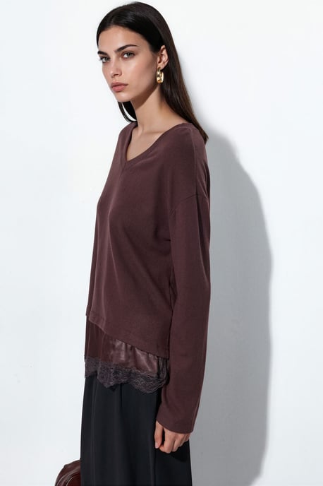 Women’s V-neck Knit Sweater - Image 2