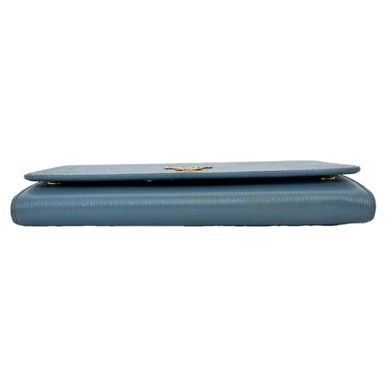 Prada Vitello Move Flap Continental Wallet in Blue Leather - Image 3