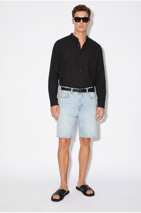 Oversized Mandarin Collar Shirt - Image 2