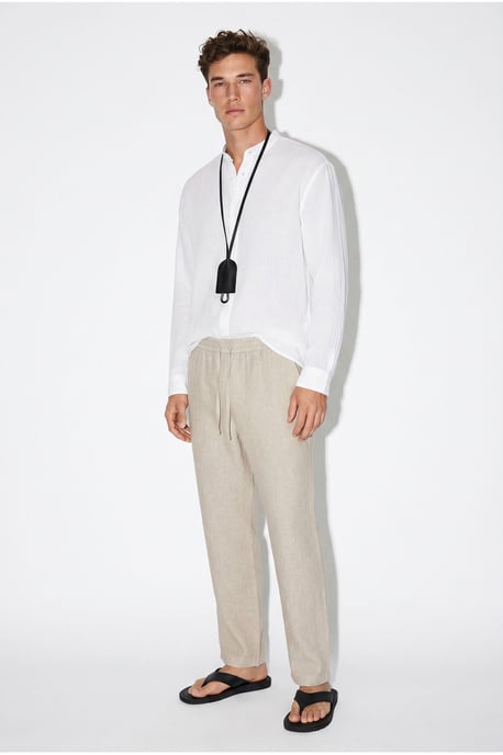 Oversized Mandarin Collar Shirt - Image 4