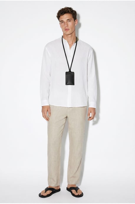 Oversized Mandarin Collar Shirt - Image 5