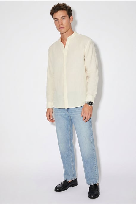 Oversized Mandarin Collar Shirt - Image 2