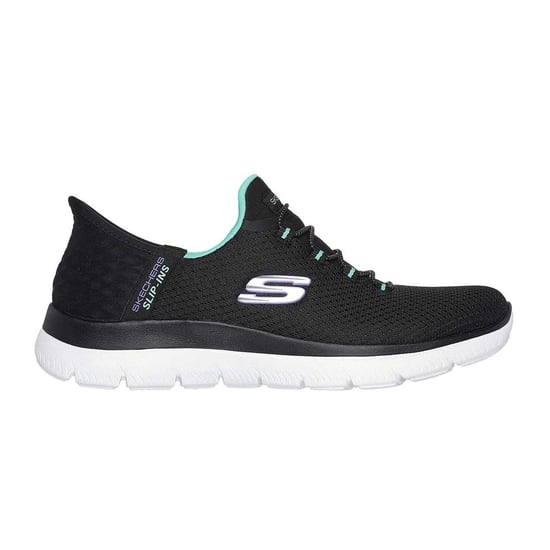 Skechers Mens Summits - Diamond Dream Slip-In Casual Shoes (Black/Turquoise) - Image 1
