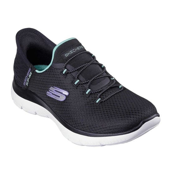 Skechers Mens Summits - Diamond Dream Slip-In Casual Shoes (Black/Turquoise) - Image 5