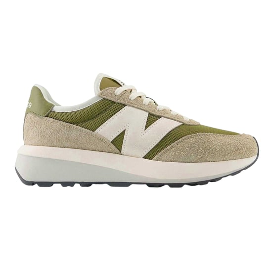 New Balance Heren 370 Suède Trainers (Groen, Wit) - Image 1