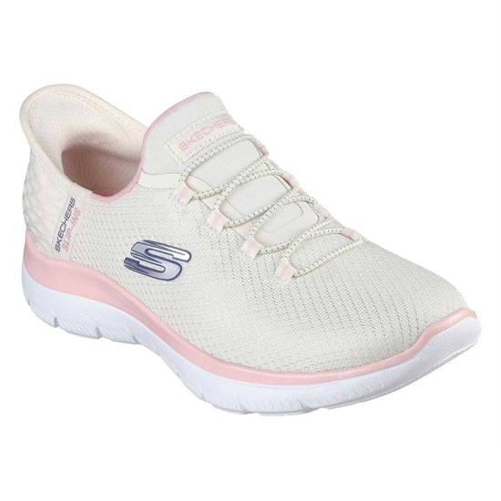 Skechers Mens Summits - Diamond Dream Slip-In Casual Shoes (Off White/Pink) - Image 5