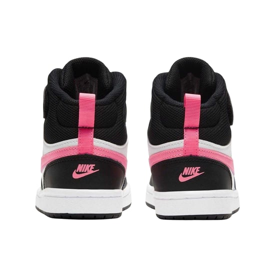 Nike Kinderen Court Borough Swoosh Leren Hoogtoppen (Wit/Roze/Zwart) - Image 2
