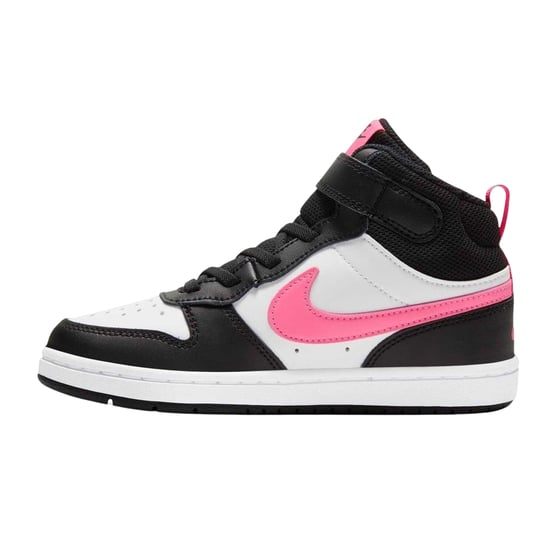 Nike Kinderen Court Borough Swoosh Leren Hoogtoppen (Wit/Roze/Zwart) - Image 3