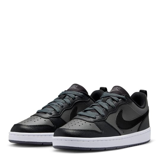 Nike Borough Low Recraft leren platte sneakers voor kinderen (Grijs/Zwart/Wit) - Image 3