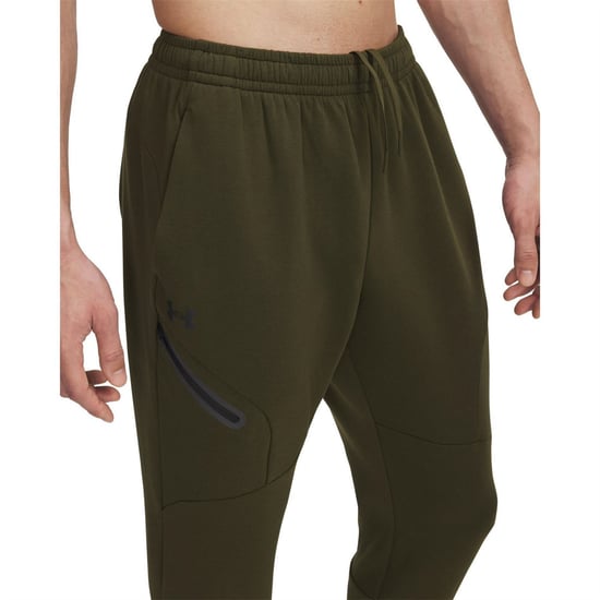 Men's Under Armour Unstoppable Fleece Joggers with Zipped Pocket in Green - Image 3