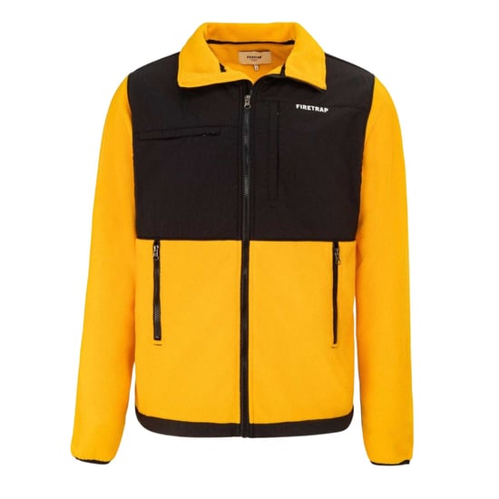 Firetrap Mens Colour Block Fleece Jacket (Gold Fusion) - Image 1
