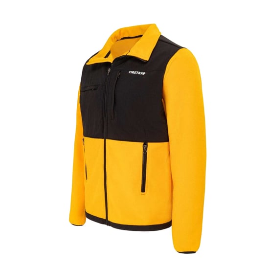 Firetrap Mens Colour Block Fleece Jacket (Gold Fusion) - Image 3