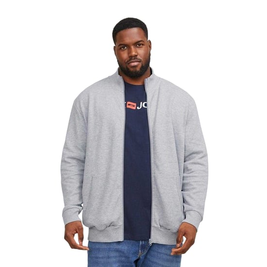 Jack And Jones Heren-sweatjack van Paulos met relaxte pasvorm (Grijze Melange) - Image 2