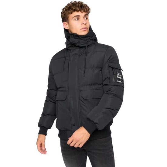 Crosshatch Milwaka polyester herenjas met lange mouwen en capuchon (Zwart) - Image 3