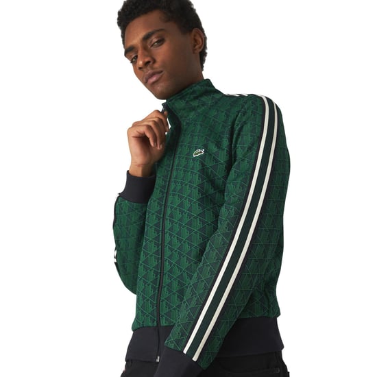 Lacoste Heren-trainingsjack met volledige ritssluiting en all-overprint, Parijs (Blauw/Groen) - Image 4